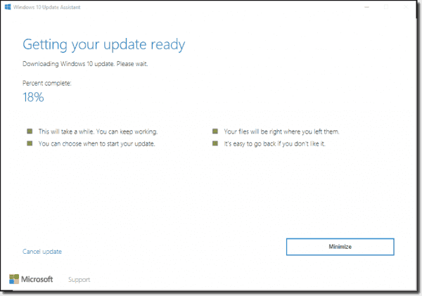 windows 10 update progress bar
